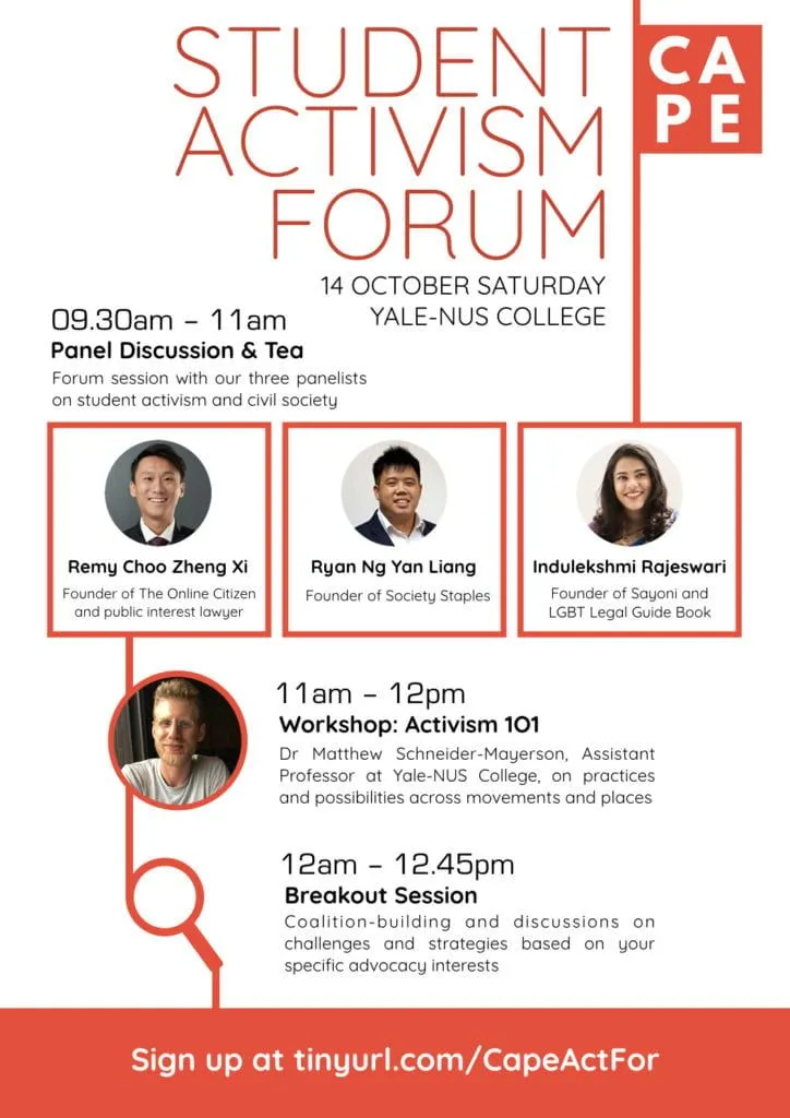 poster for Student Activism Forum