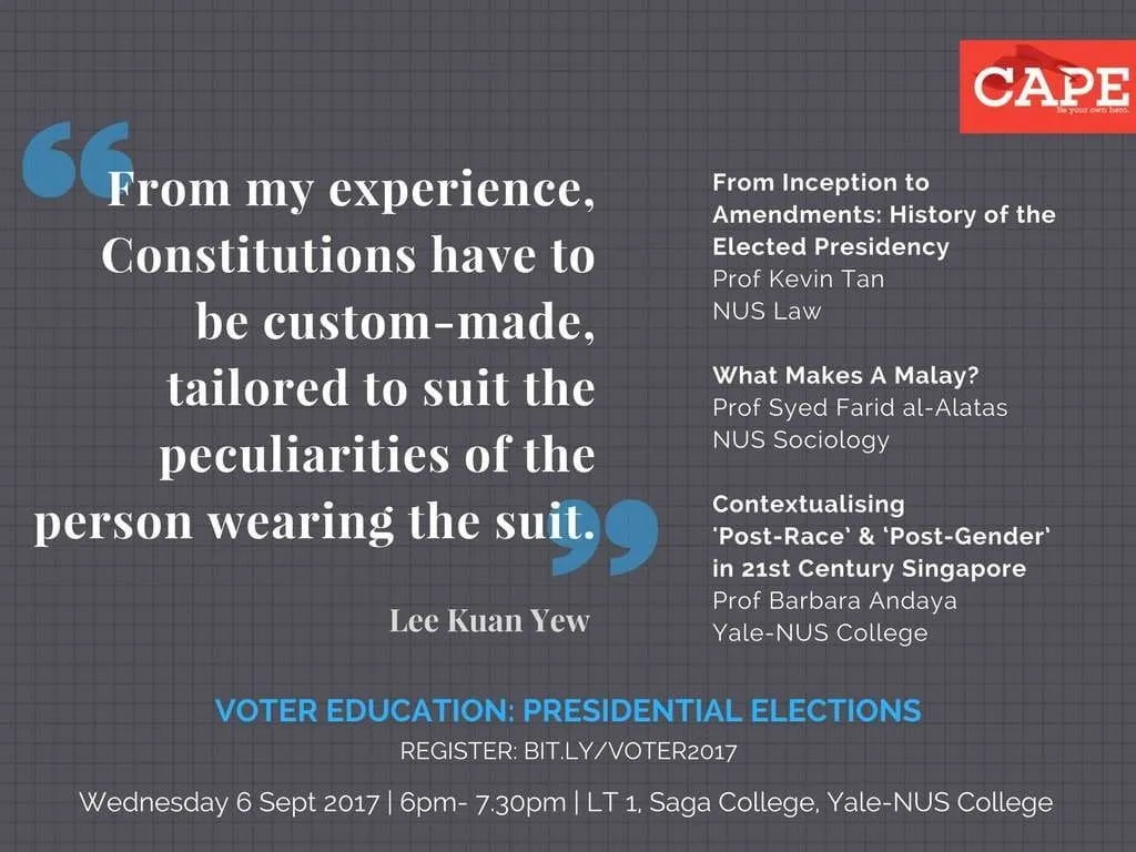 poster for Voter Education: Presidential Elections event