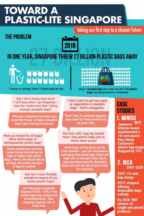 infographics explaining plastic pollution issues to contextualise MP Louis Ng's motion